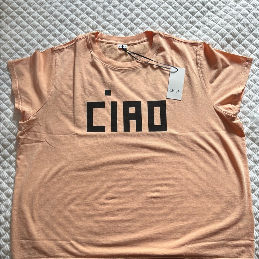 Clare V blush Ciao T-shirt